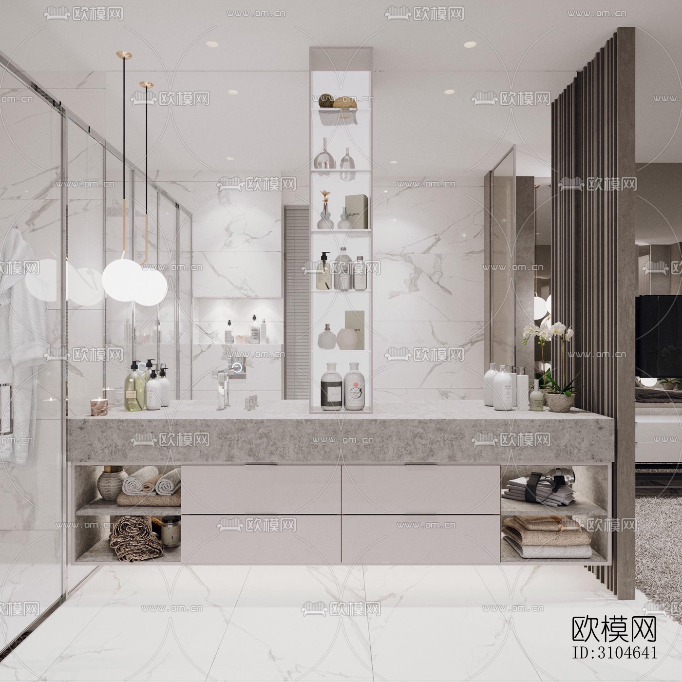 现代卫生间效果图下载（渲染图5）