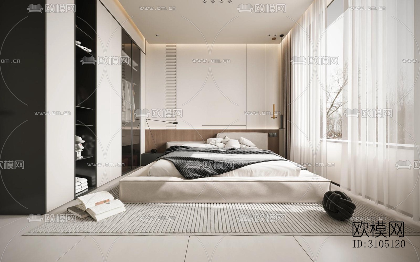 现代平层效果图下载（渲染图10）