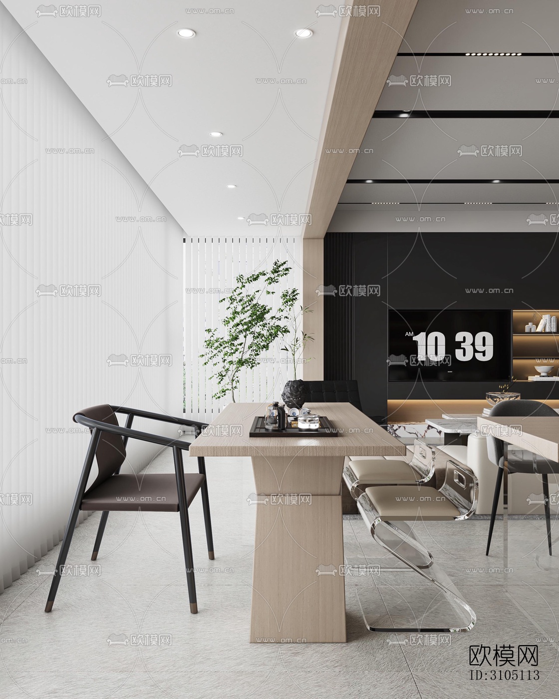 现代平层效果图下载（渲染图13）