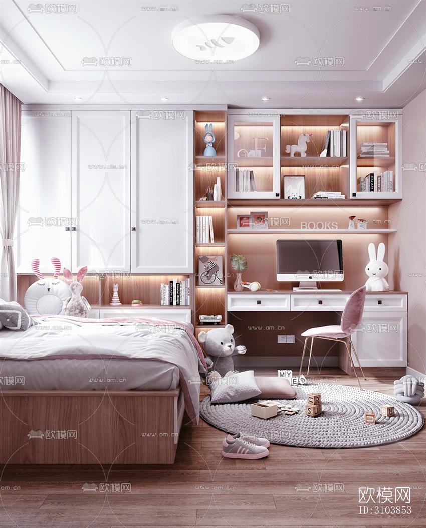 北欧儿童房效果图下载（渲染图3）
