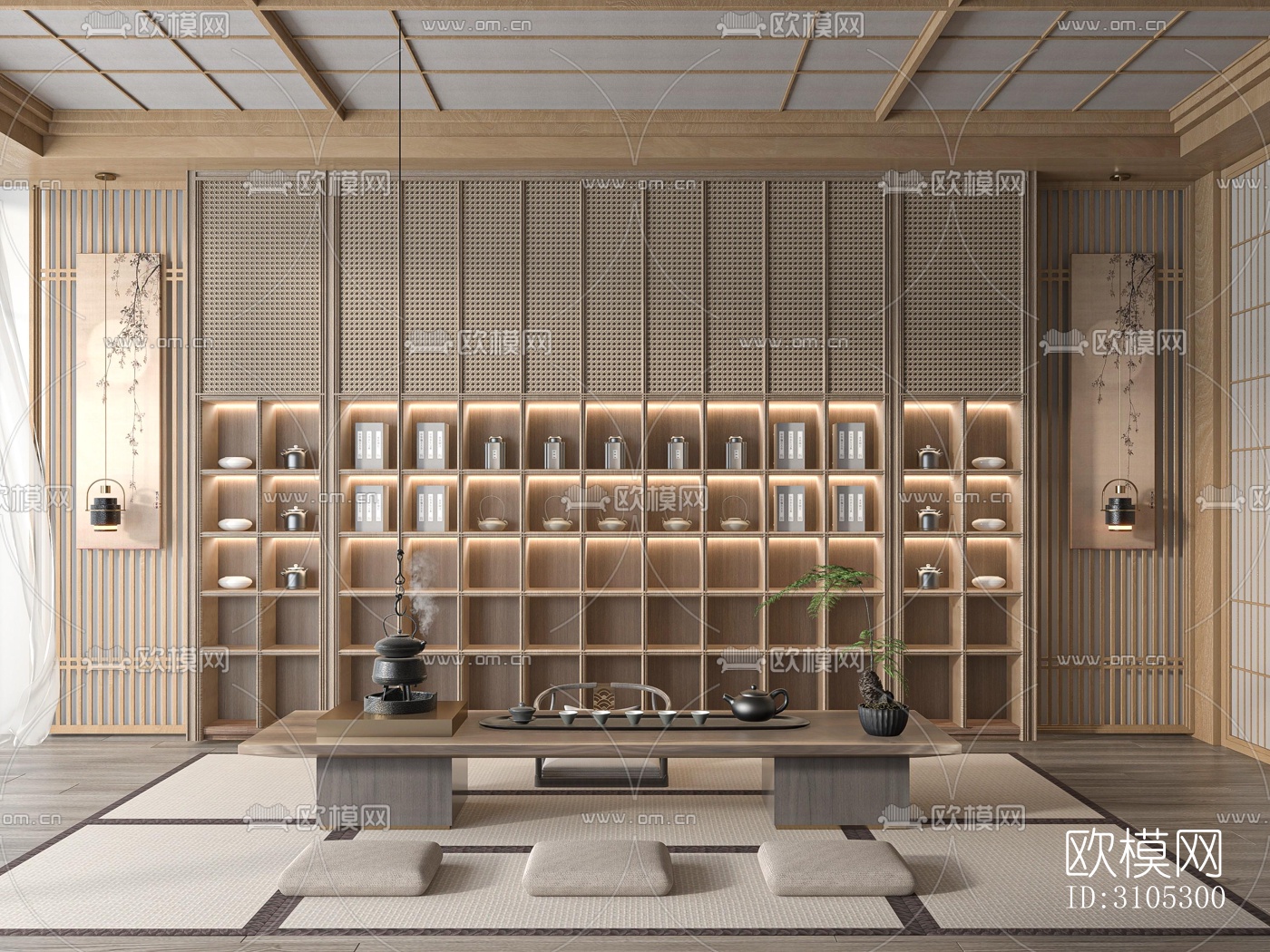 日式茶室效果图下载（渲染图2）