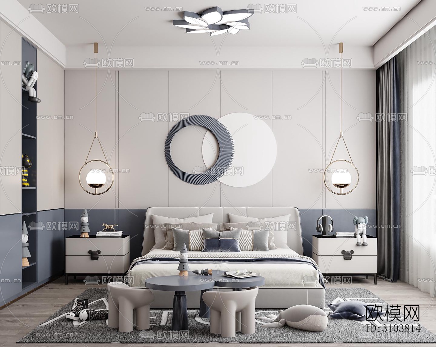 北欧儿童房效果图下载（渲染图5）