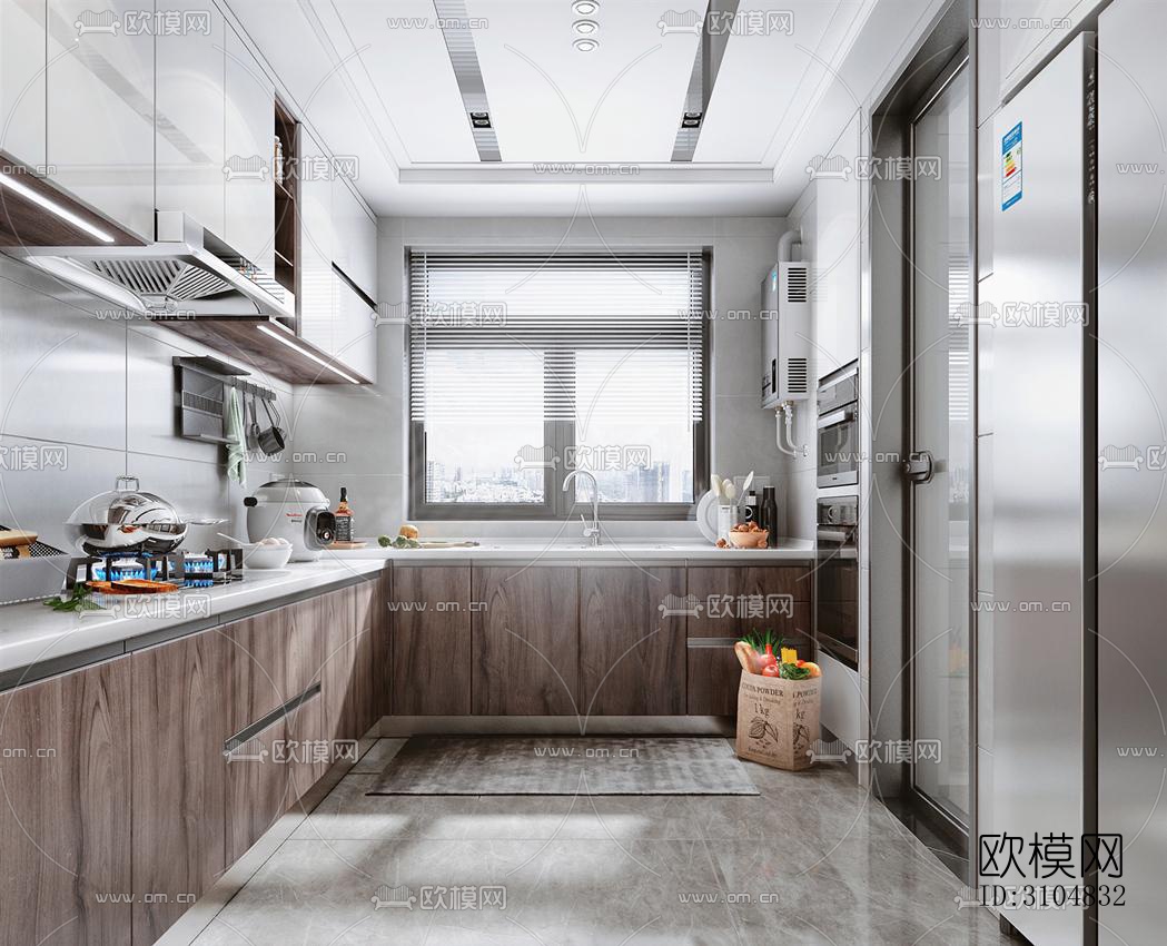 北欧厨房效果图下载（渲染图4）