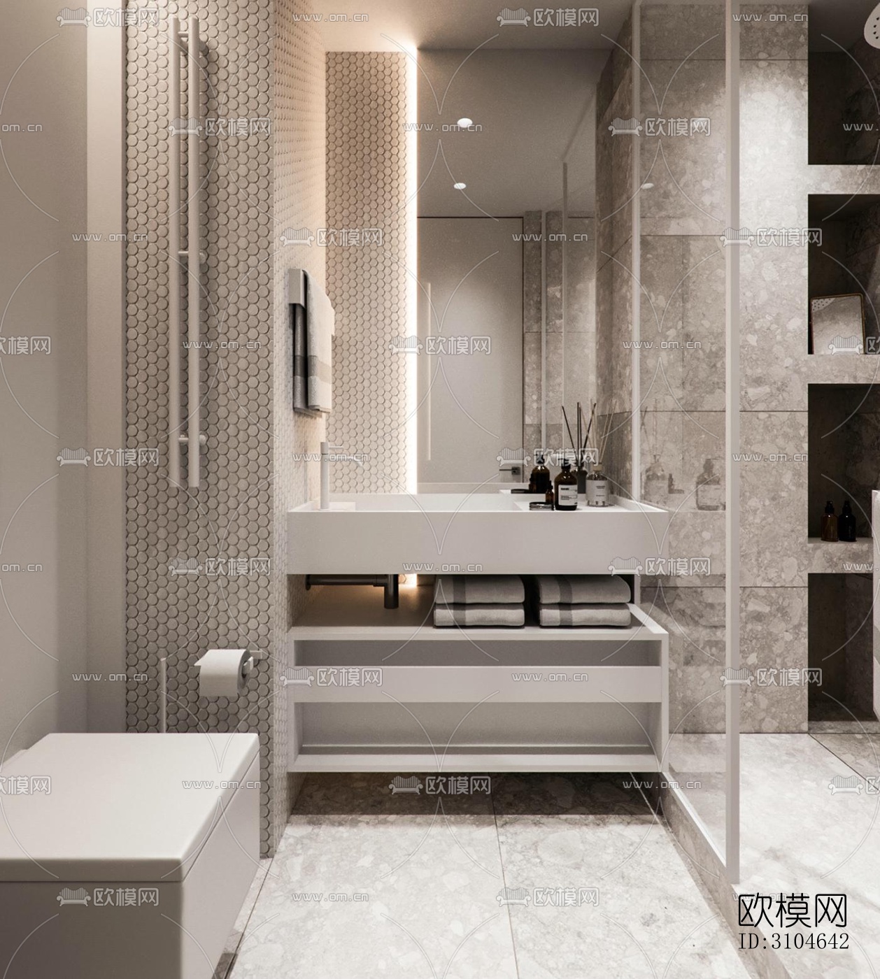 现代卫生间效果图下载（渲染图4）