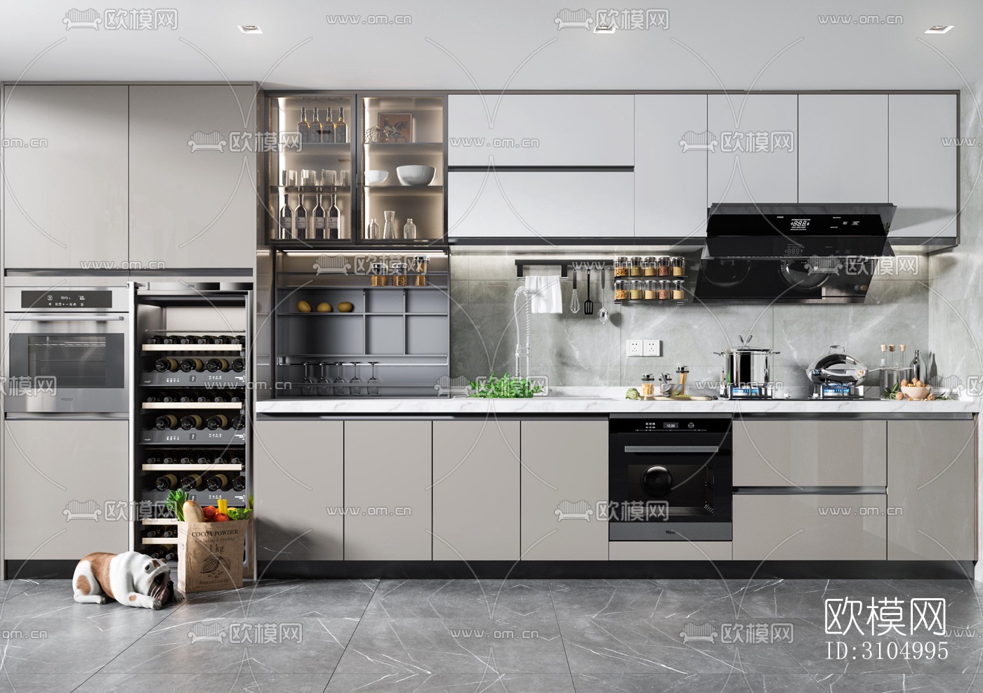 现代厨房效果图下载（渲染图4）