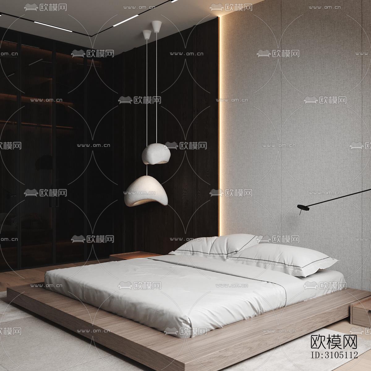 现代平层效果图下载（渲染图7）