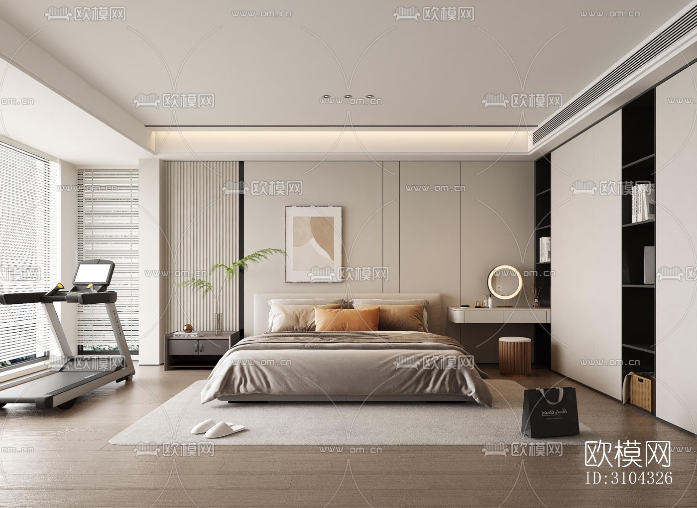 现代卧室效果图下载（渲染图5）