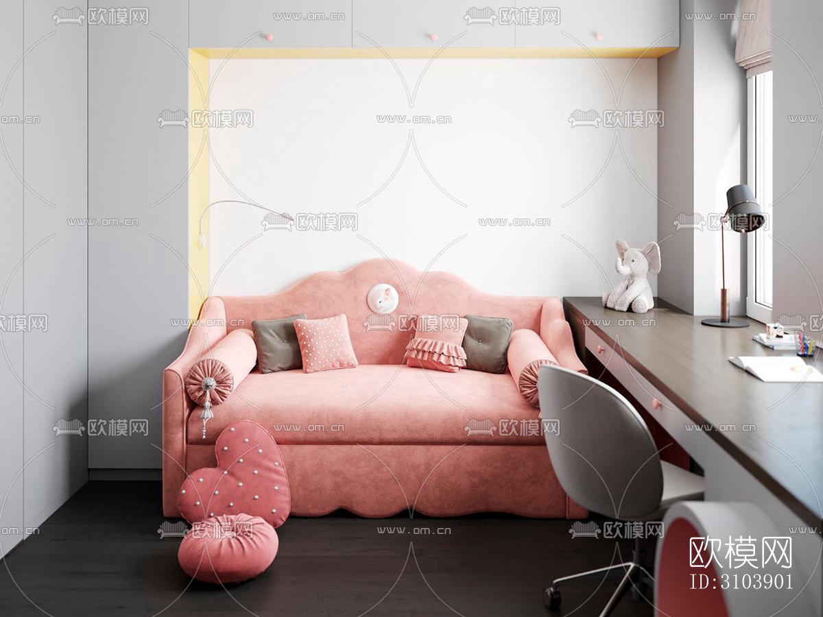 北欧儿童房效果图下载（渲染图4）