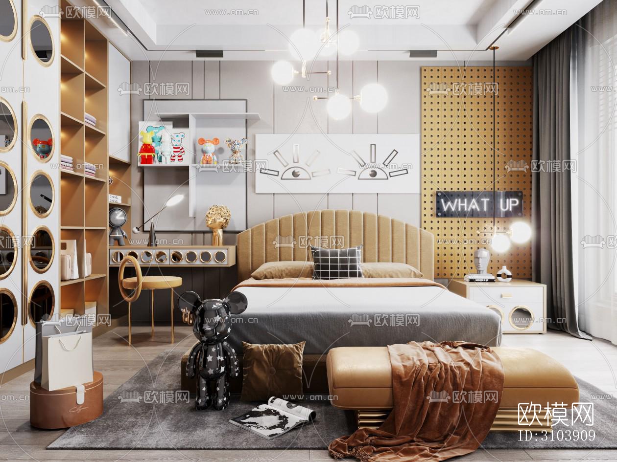 后现代儿童房效果图下载（渲染图4）