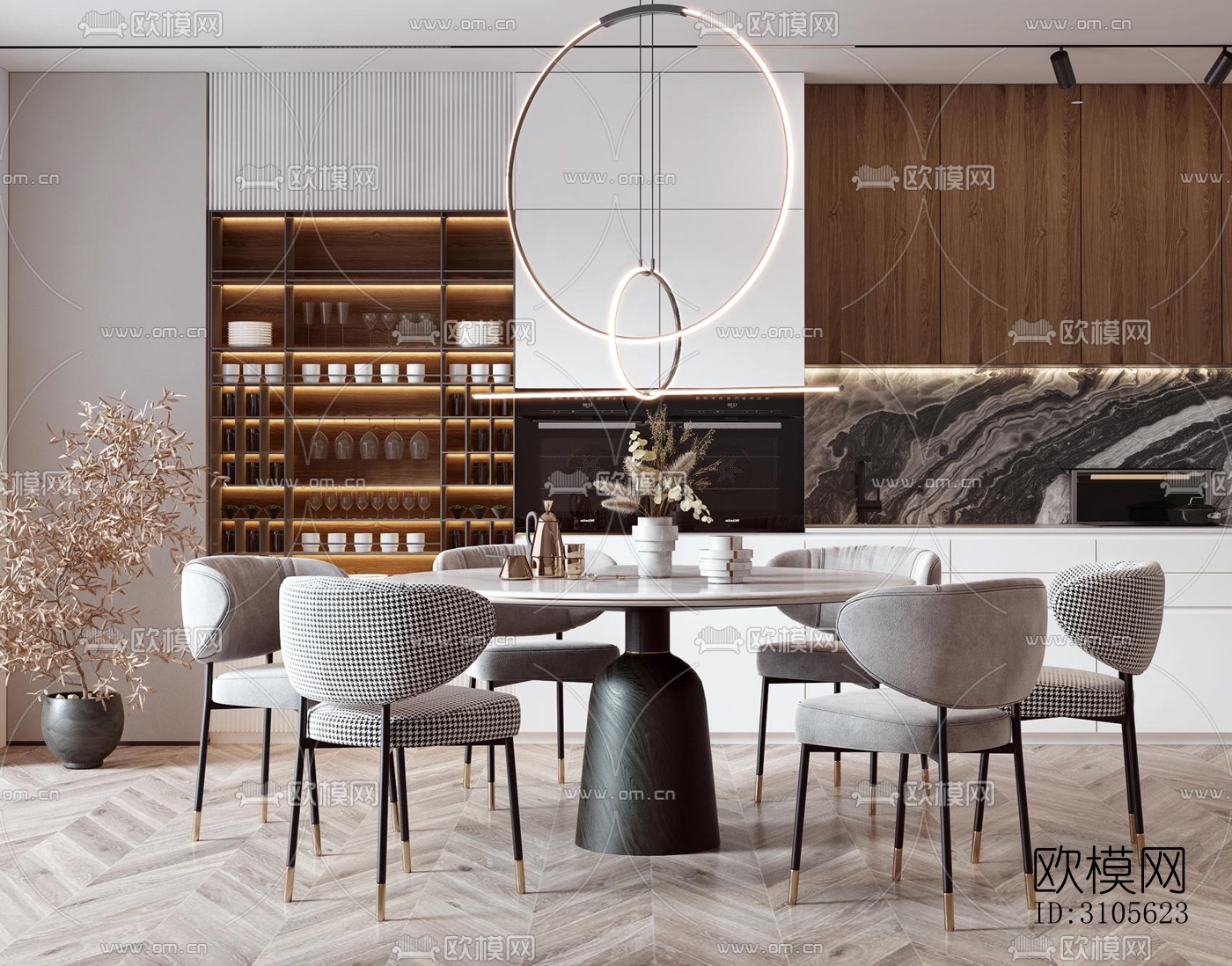 现代餐厅效果图下载（渲染图5）