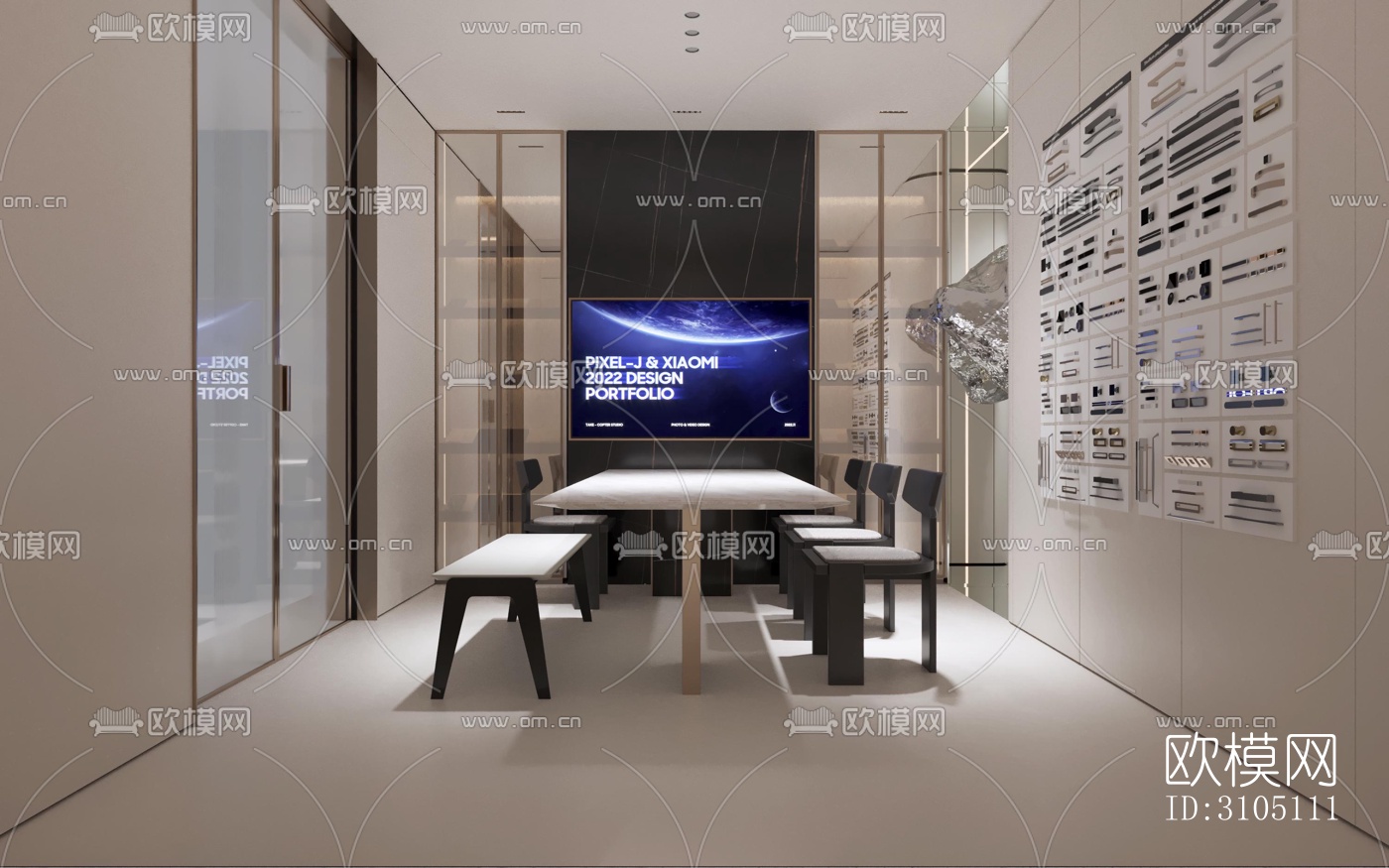 现代平层效果图下载（渲染图8）