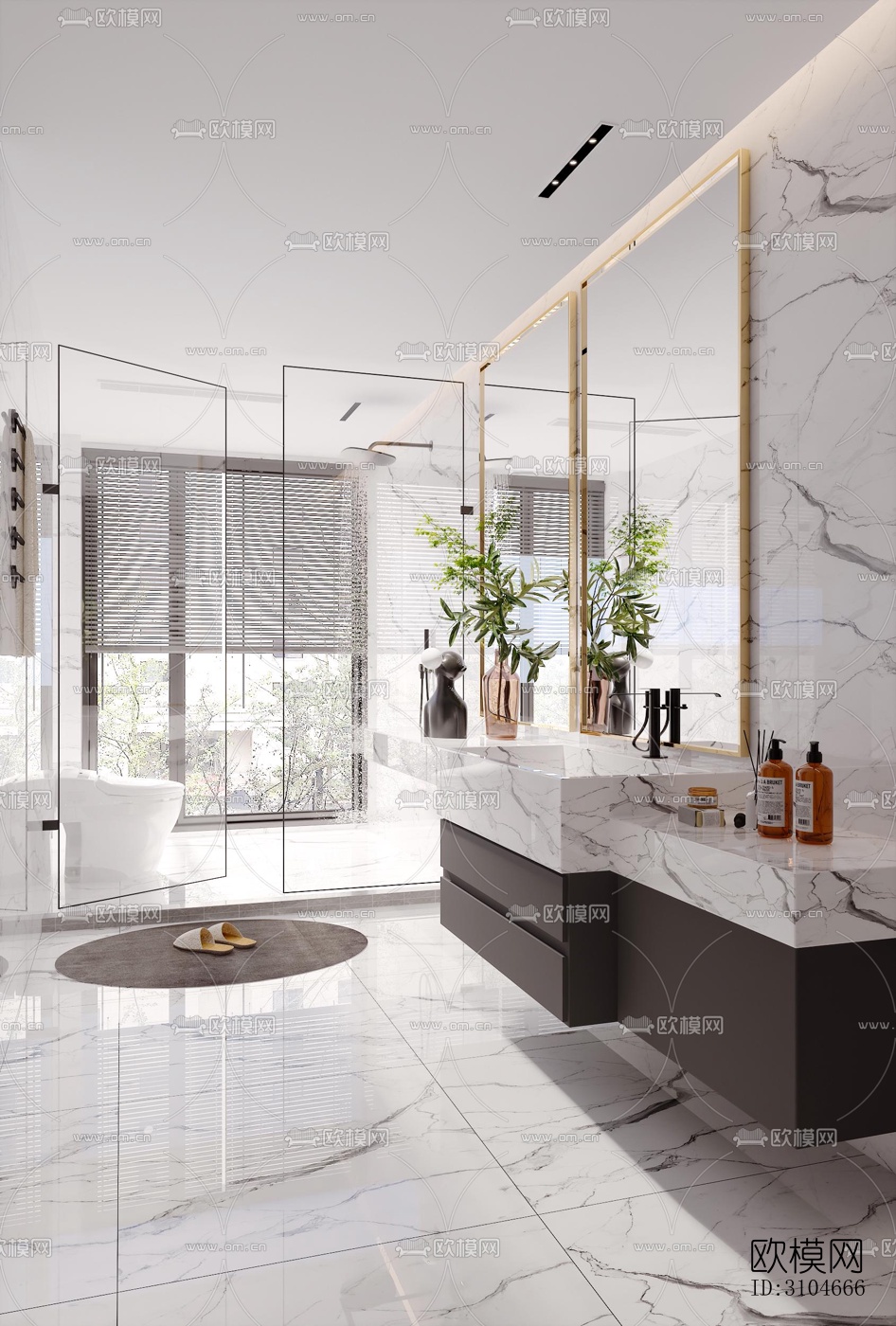 现代卫生间效果图下载（渲染图4）