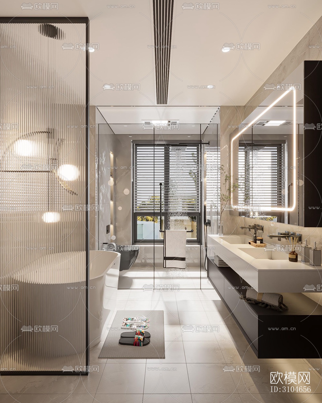 现代卫生间效果图下载（渲染图5）