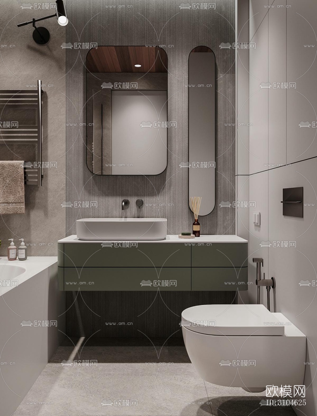 现代卫生间效果图下载（渲染图3）
