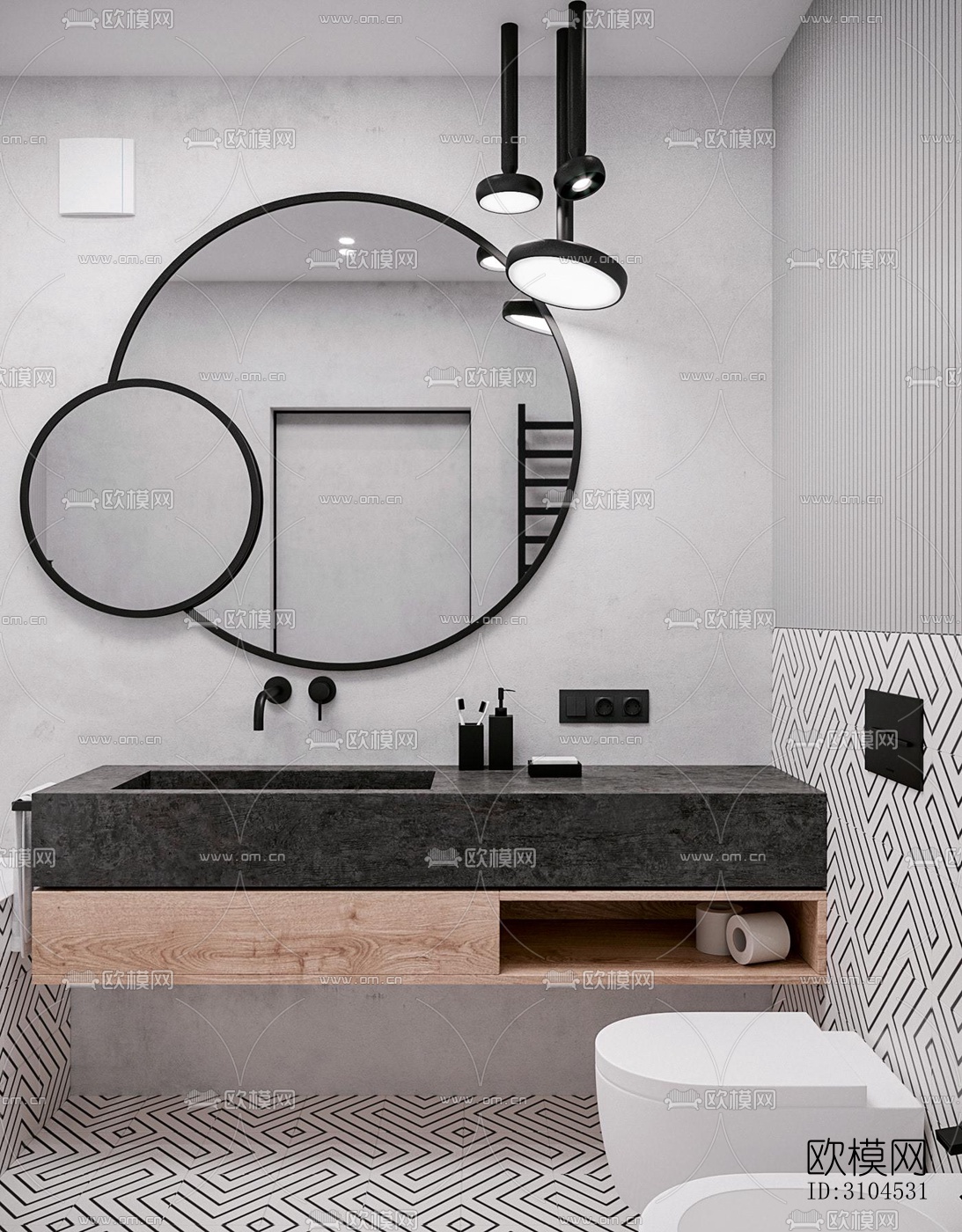 北欧卫生间效果图下载（渲染图5）