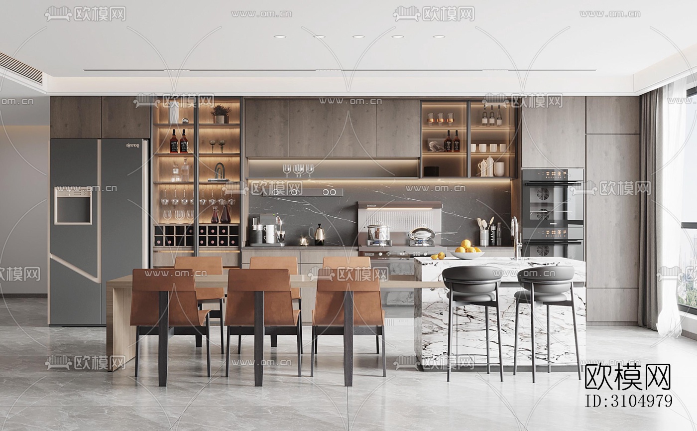 现代厨房效果图下载（渲染图5）
