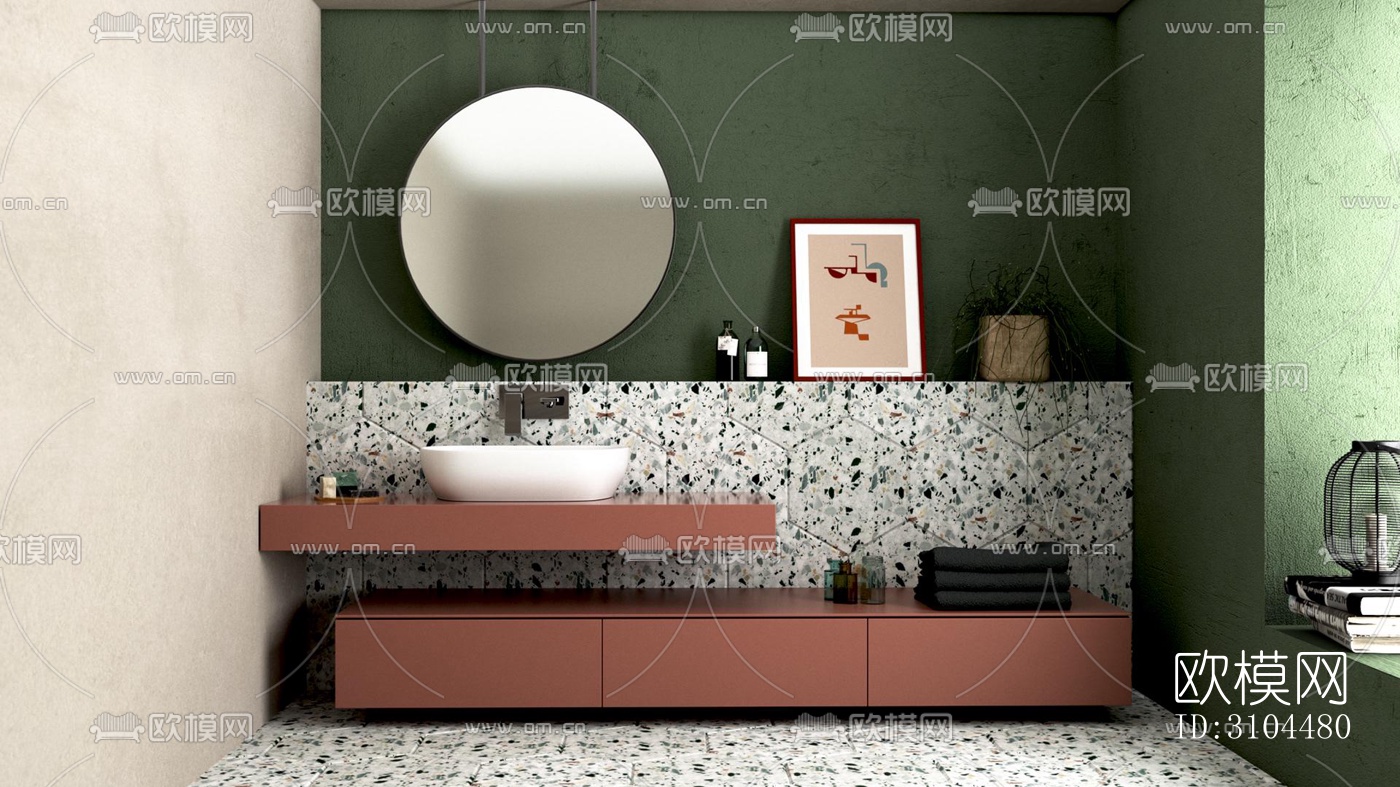 北欧卫生间效果图下载（渲染图2）