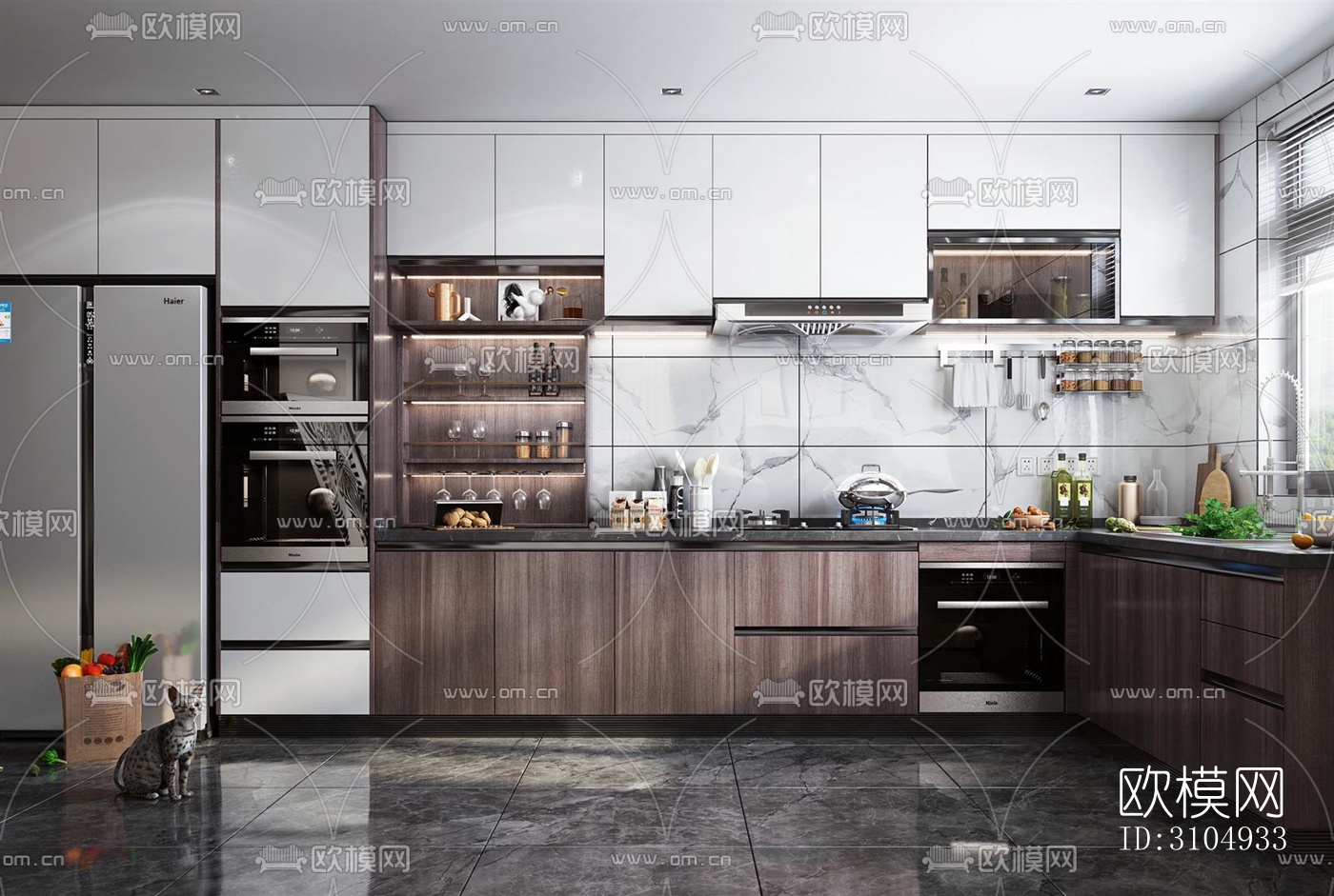 现代厨房效果图下载（渲染图5）