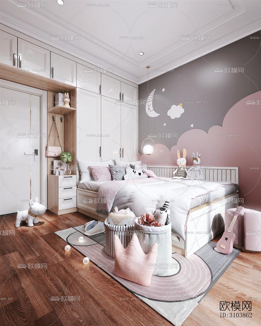 北欧儿童房效果图下载（渲染图3）