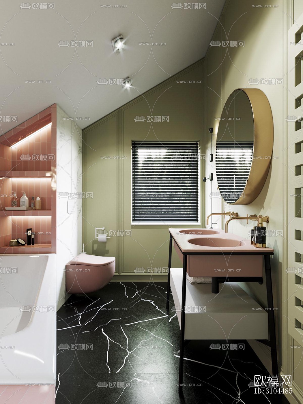 北欧卫生间效果图下载（渲染图1）