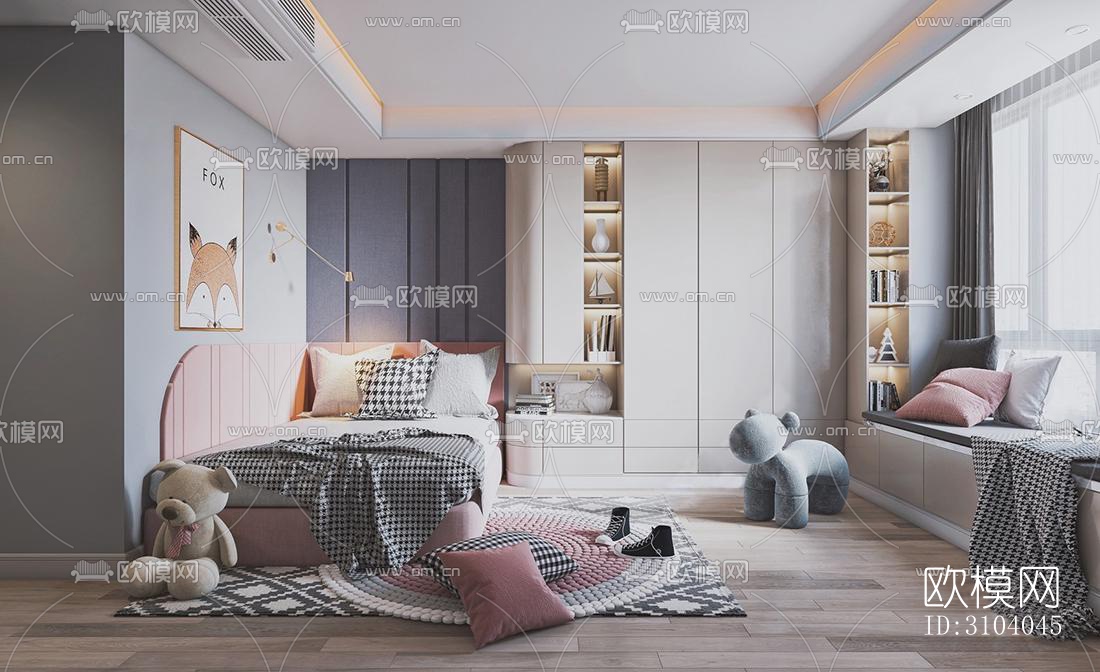 现代儿童房效果图下载（渲染图2）