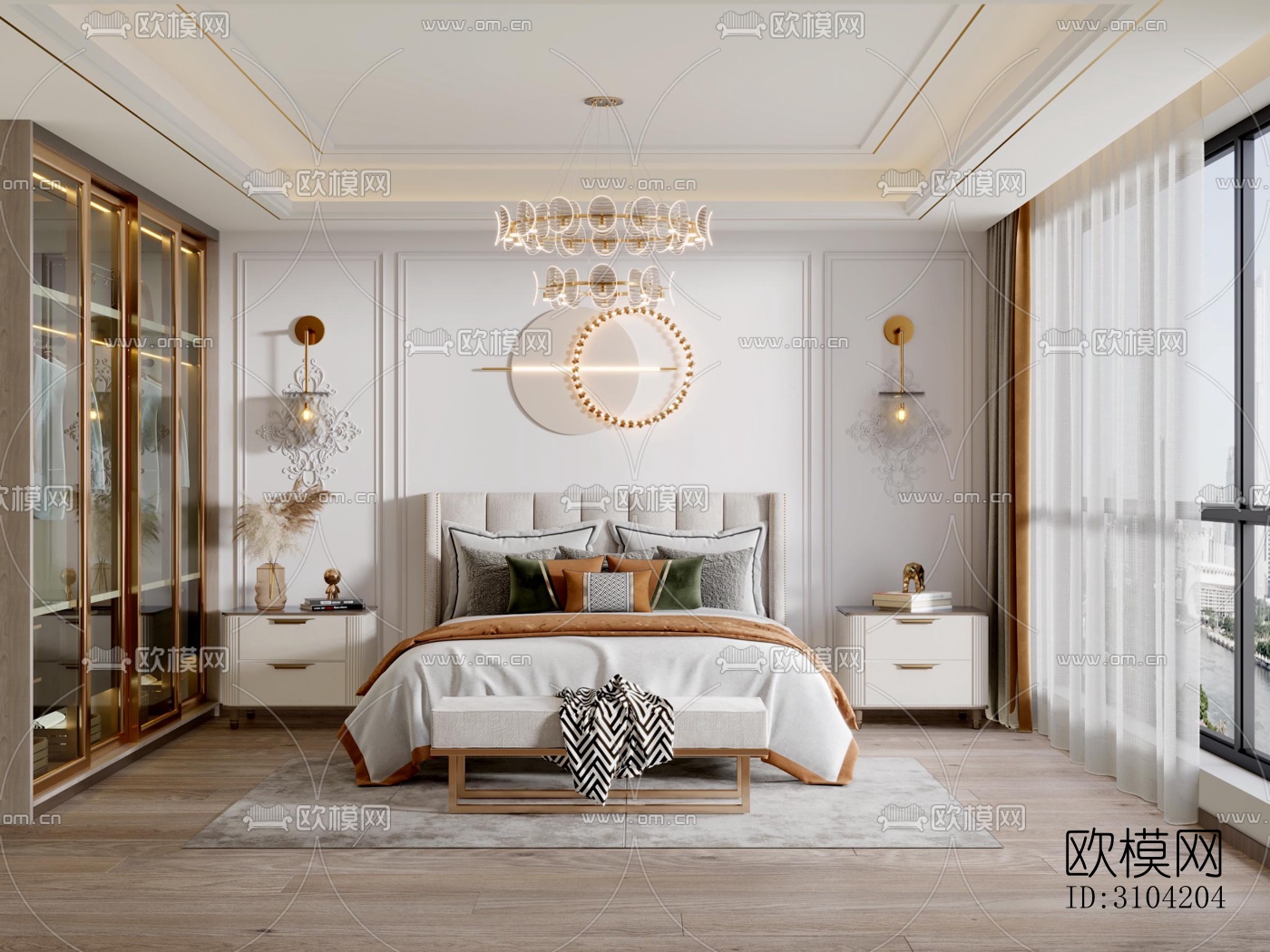欧式卧室效果图下载（渲染图1）