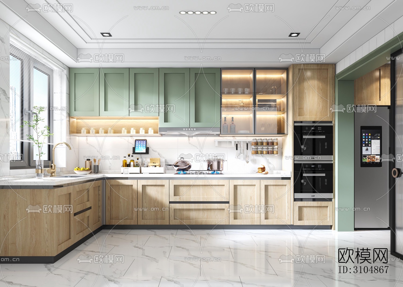 北欧厨房效果图下载（渲染图5）
