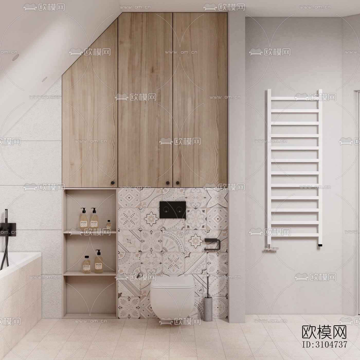 现代卫生间效果图下载（渲染图2）