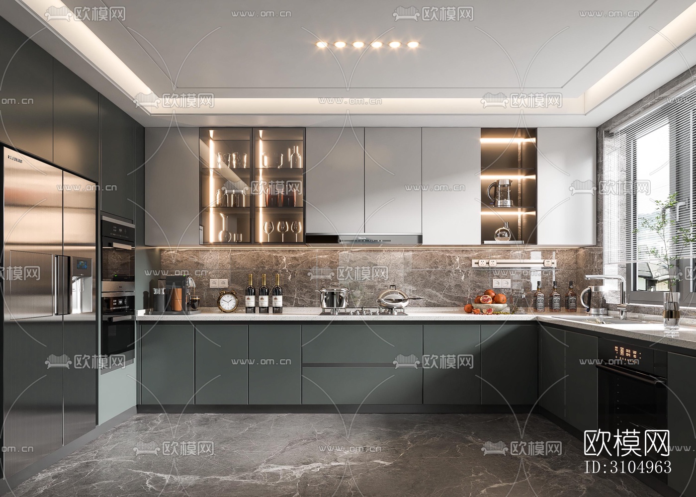 现代厨房效果图下载（渲染图5）