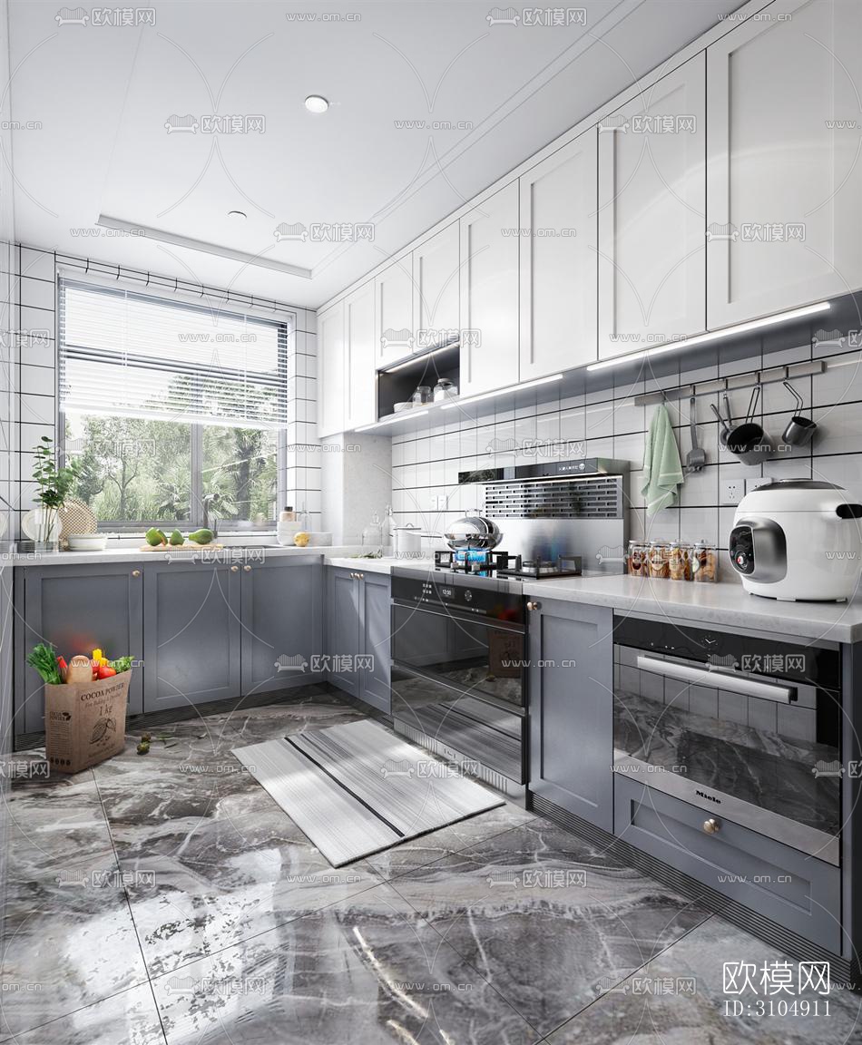 欧式厨房效果图下载（渲染图5）