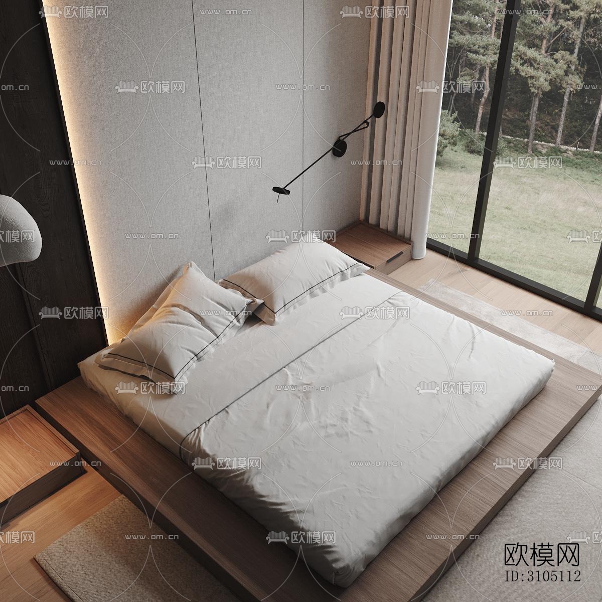 现代平层效果图下载（渲染图15）