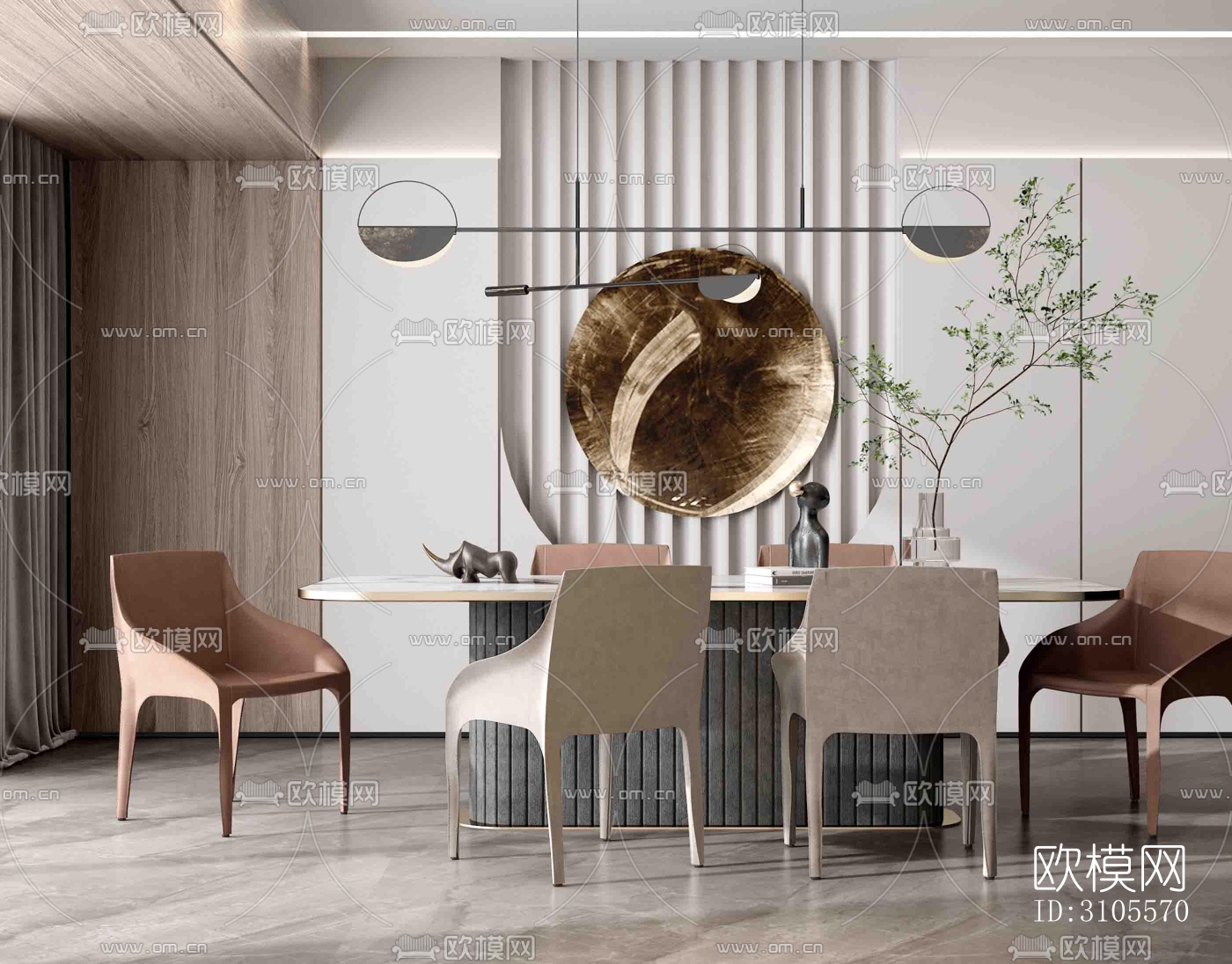 现代餐厅效果图下载（渲染图3）
