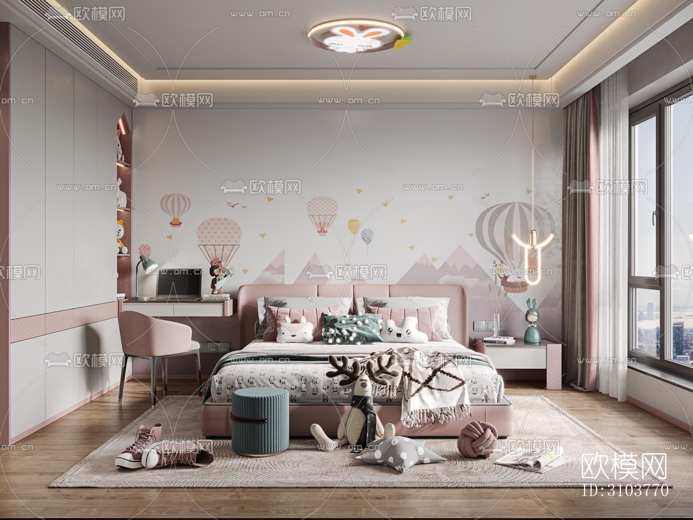 北欧儿童房效果图下载（渲染图4）