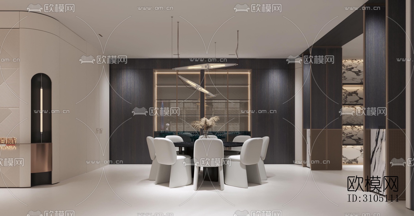 现代平层效果图下载（渲染图5）