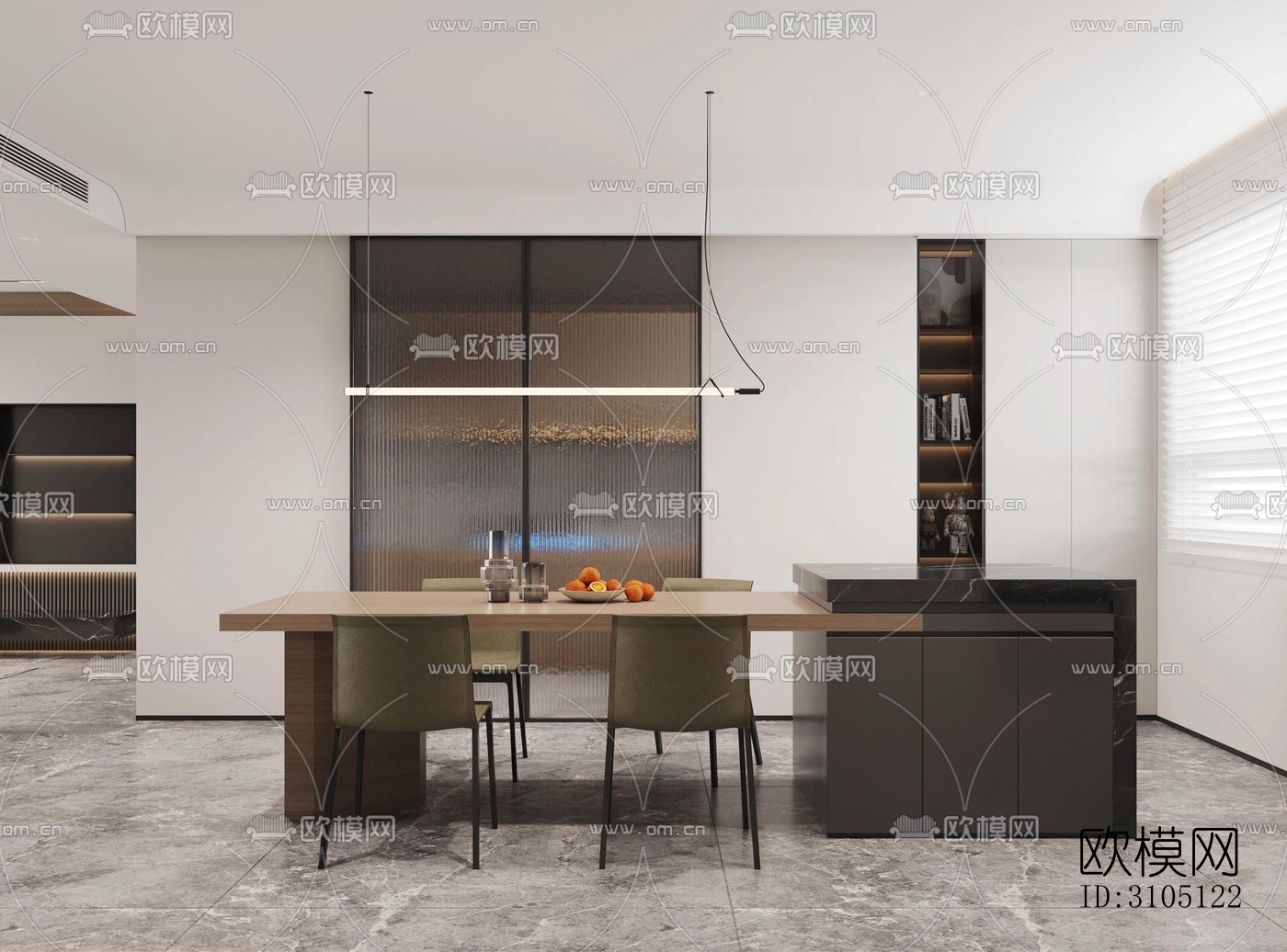 现代平层效果图下载（渲染图5）