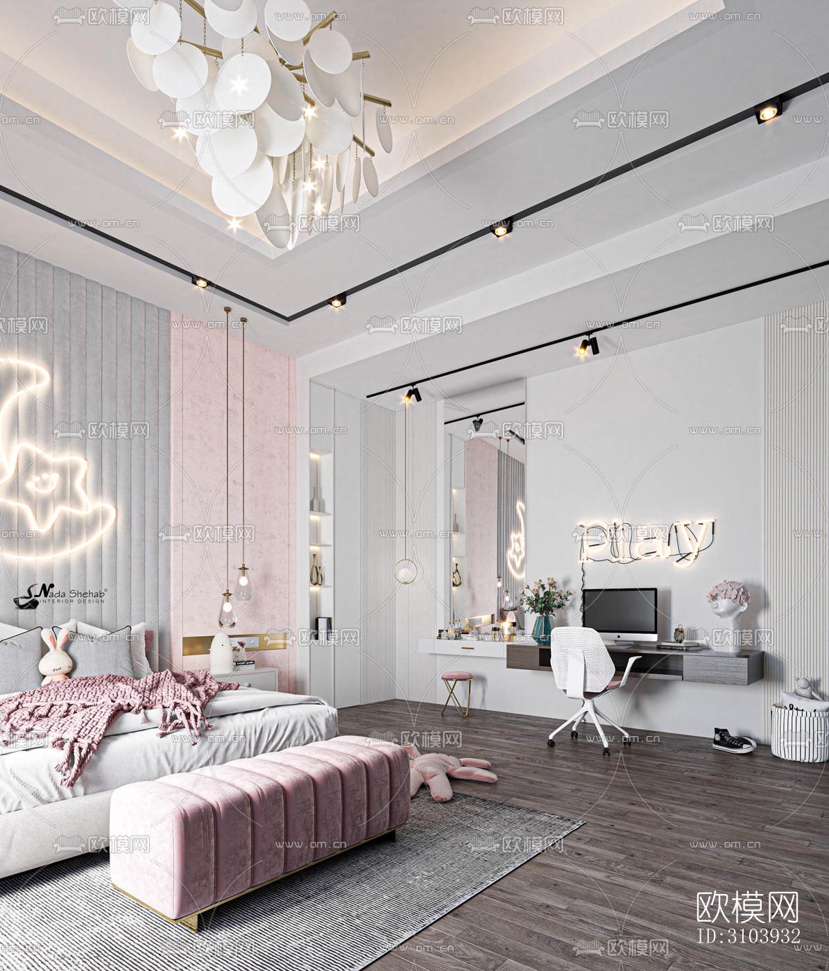 欧式儿童房效果图下载（渲染图4）