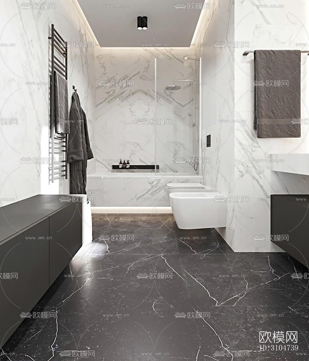 现代卫生间效果图下载（渲染图5）