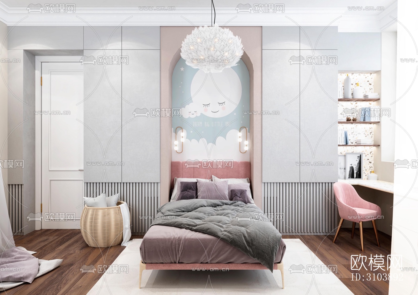 北欧儿童房效果图下载（渲染图4）