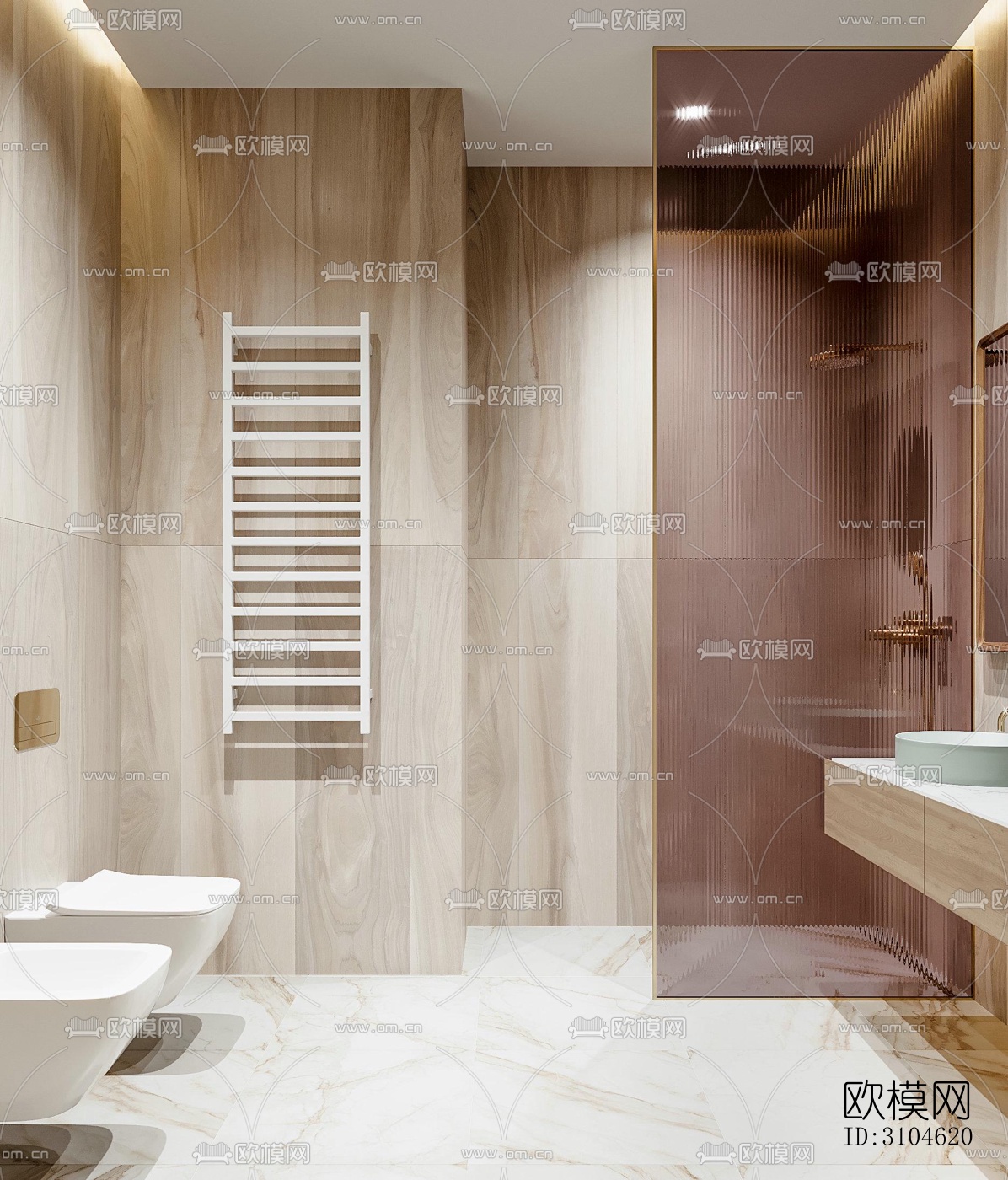 现代卫生间效果图下载（渲染图5）