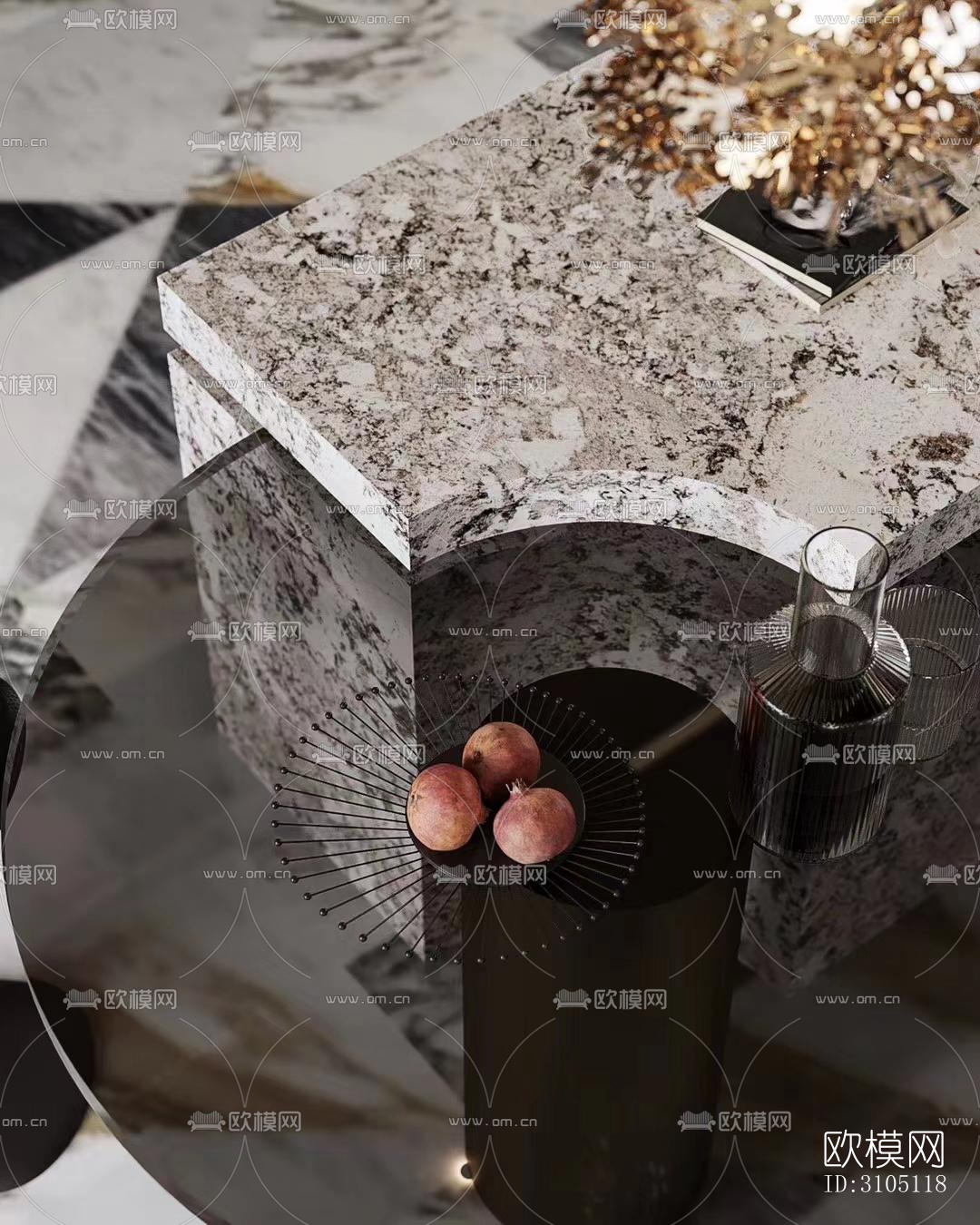 现代平层效果图下载（渲染图3）