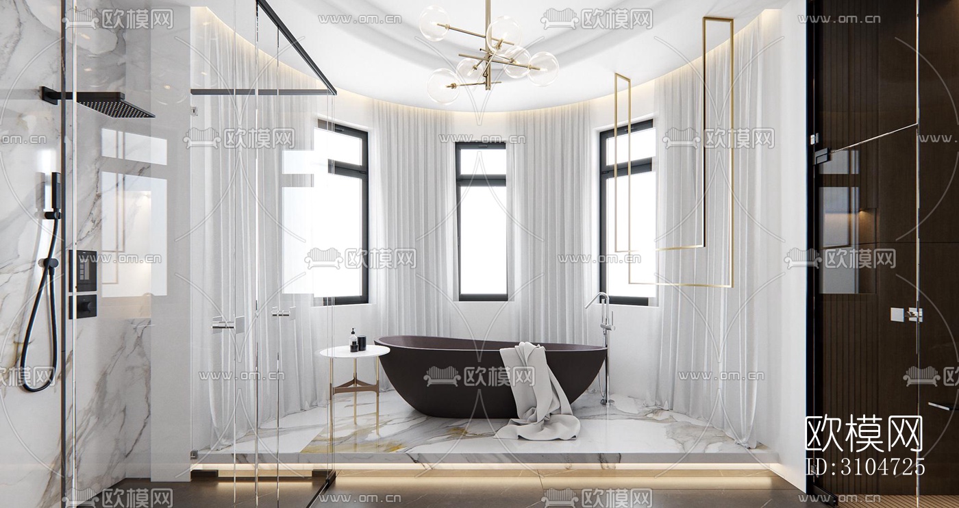现代卫生间效果图下载（渲染图2）