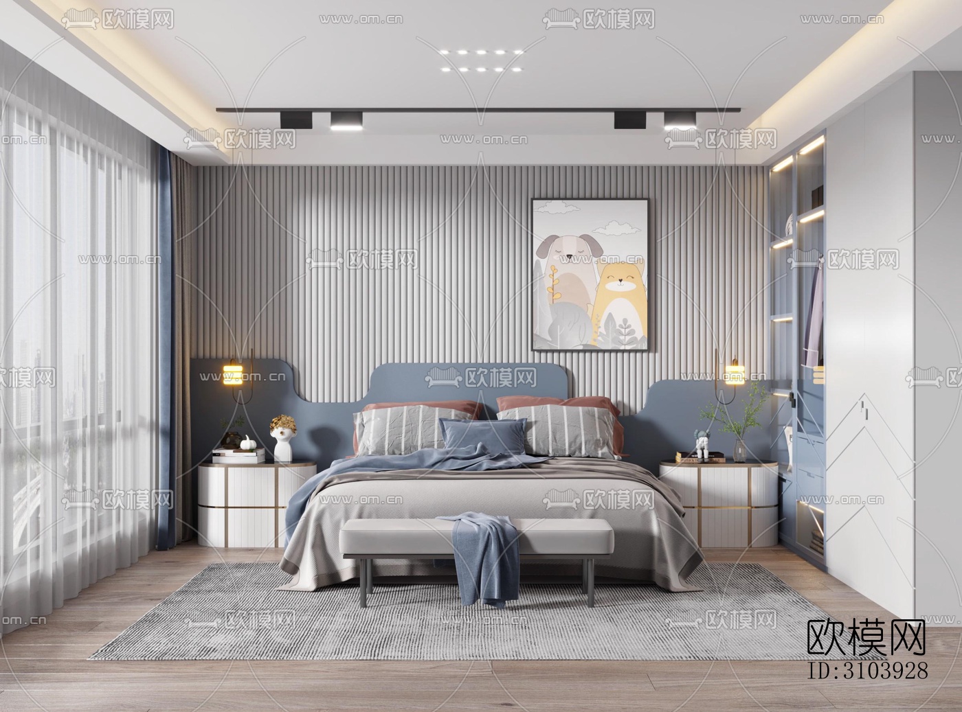 欧式儿童房效果图下载（渲染图1）