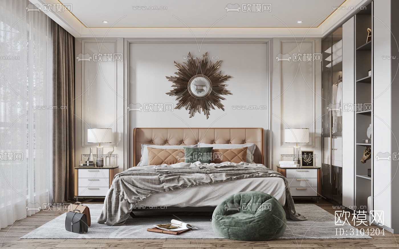 欧式卧室效果图下载（渲染图2）