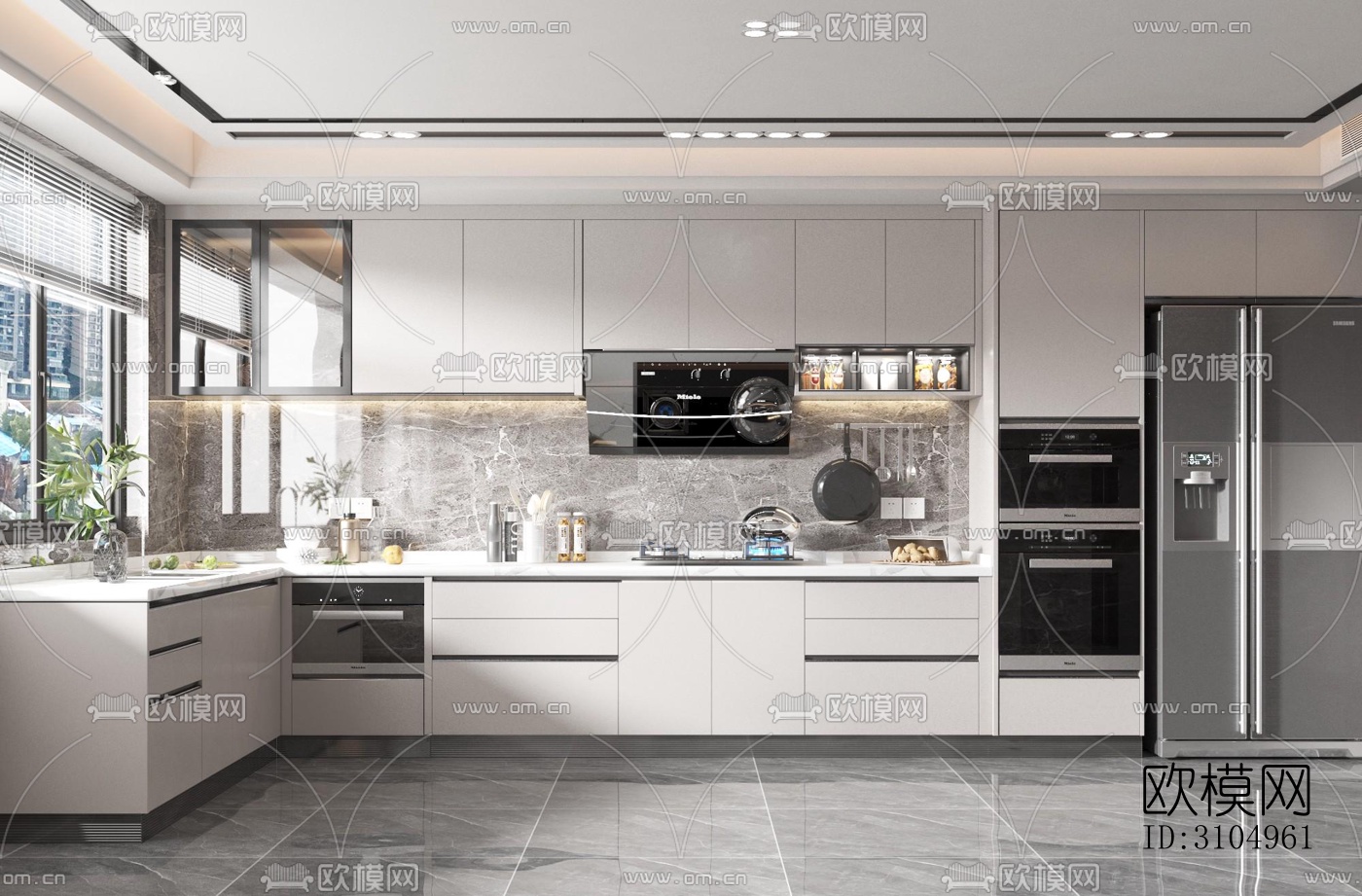 现代厨房效果图下载（渲染图5）