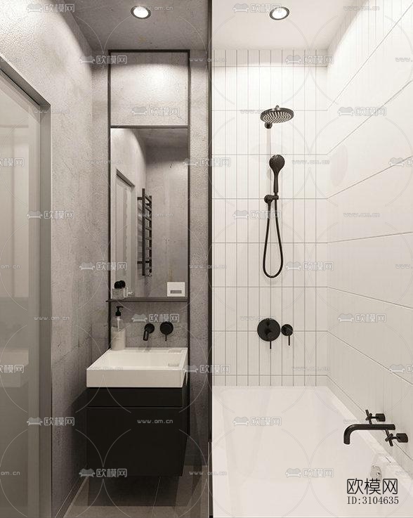 现代卫生间效果图下载（渲染图4）