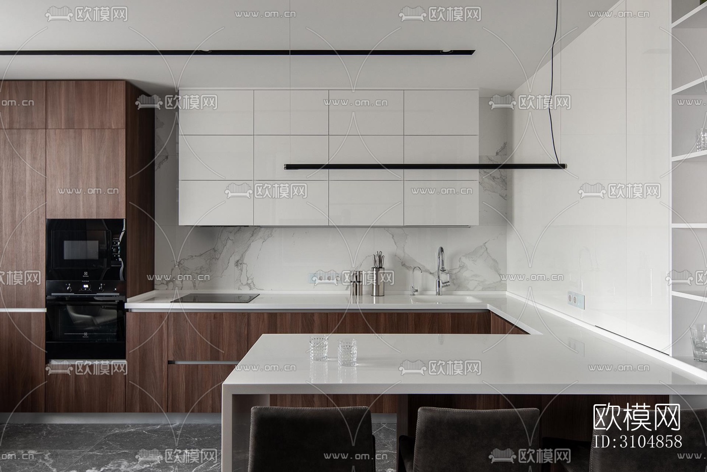 北欧厨房效果图下载（渲染图4）