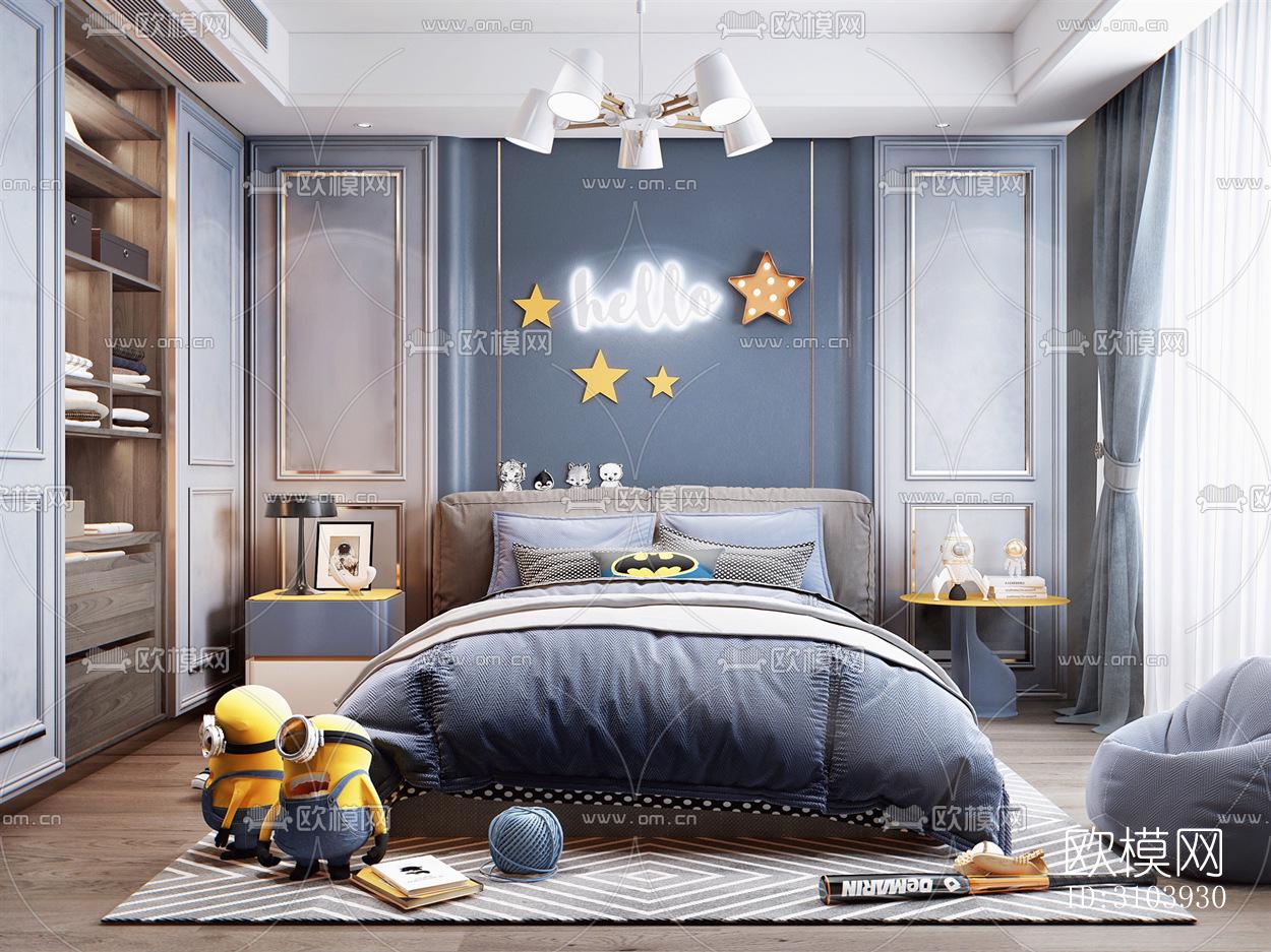 欧式儿童房效果图下载（渲染图4）