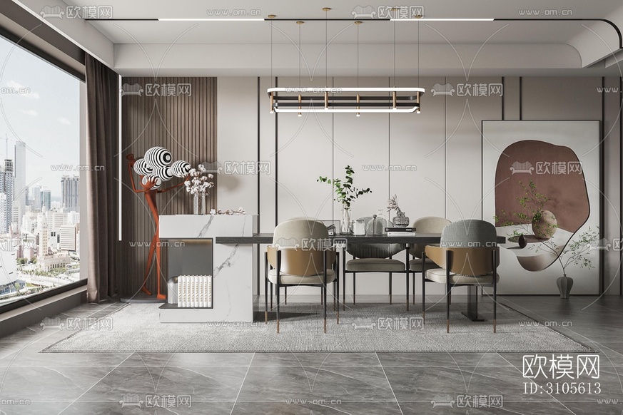 現(xiàn)代餐廳效果圖下載(渲染圖3)