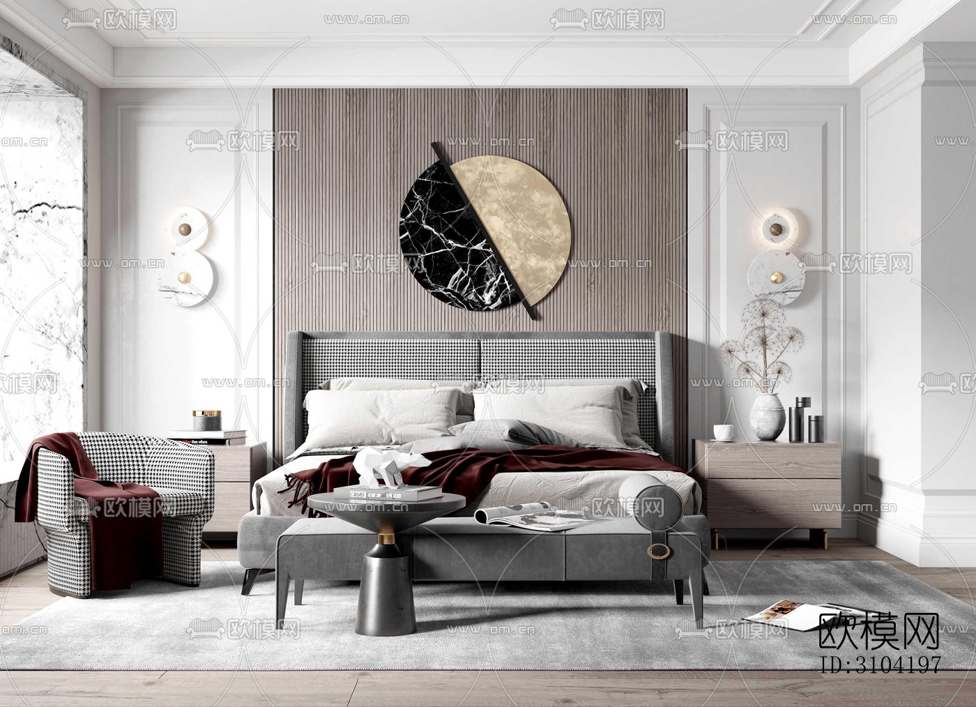 欧式卧室效果图下载（渲染图3）