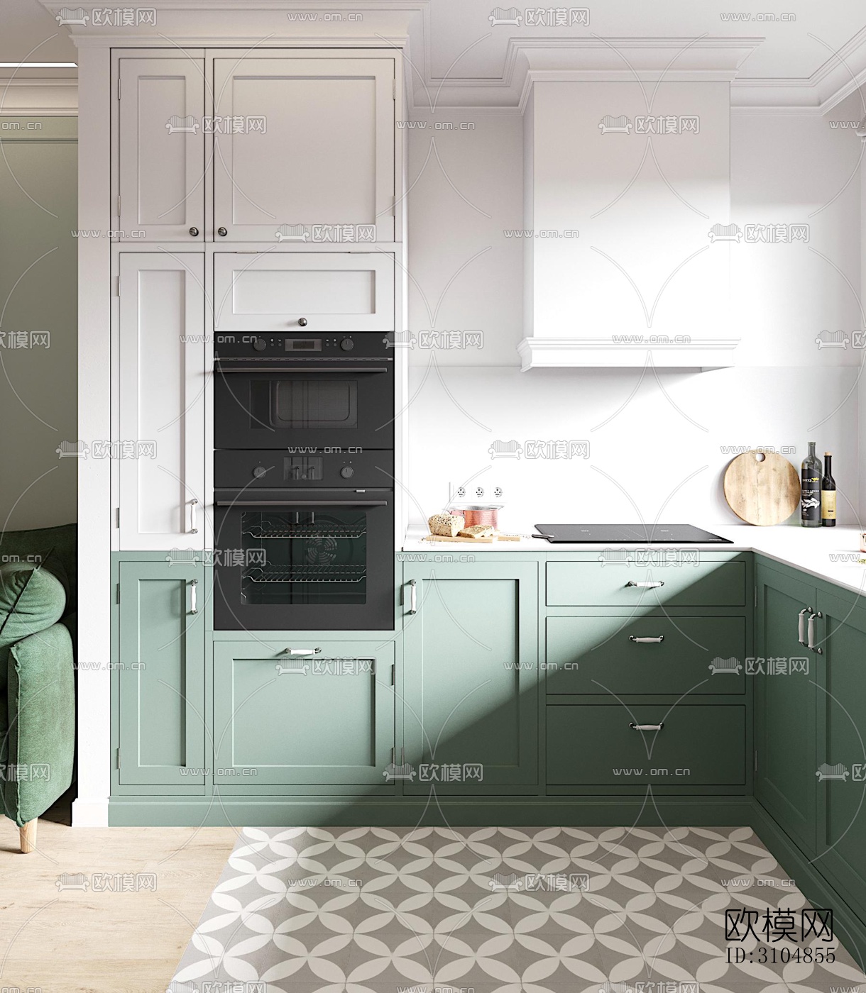 北欧厨房效果图下载（渲染图4）